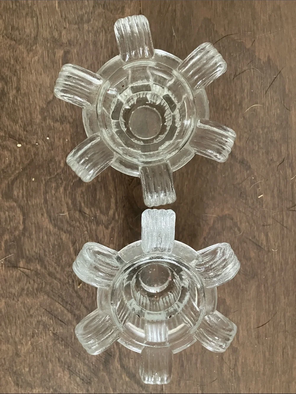 Vintage Tea light flip to taper candle glass Candle Holders - Set of 2